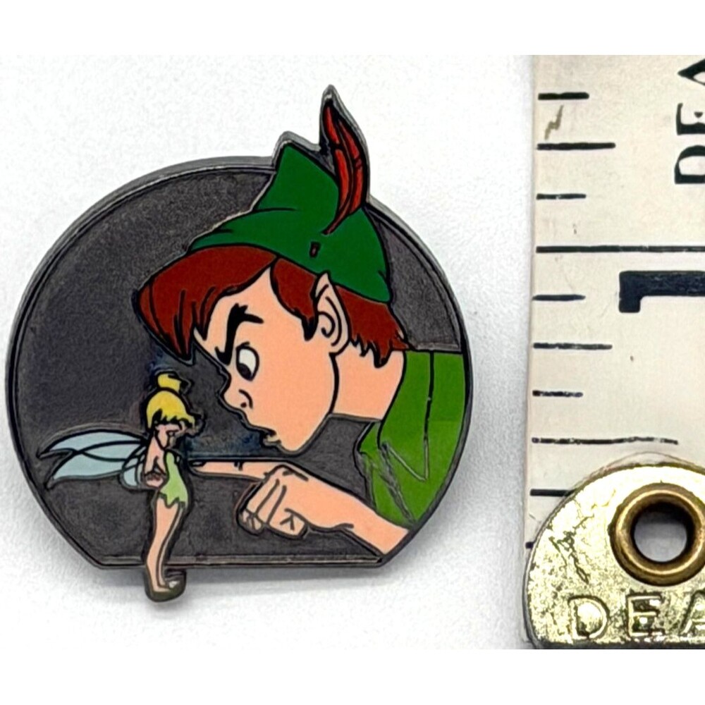 Disney Pin Peter Pan & Tinker Bell Official Pin Trading 2002 Silver Tone Enamel